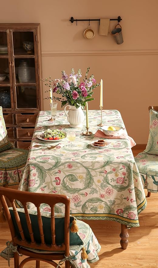 patdrea Designer Green Extra Long Table Cloth - Image 7