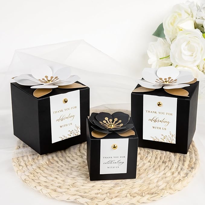 FEIYI 20 PCS Black Gift Boxes, 3 In 1 Favor Boxes - Image 7