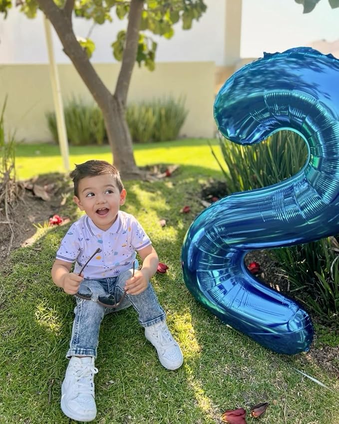 40 Inch Dark Blue Number 2 Balloon Dark Blue Foil Number Balloons 0-9 20 21st - Image 3