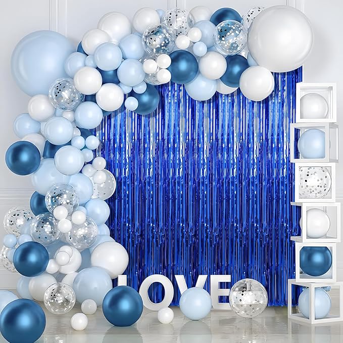 6 Pack Dark Blue Foil Fringe Curtains Streamers Party Decorations 3.3 x 8.2 ft - Image 5