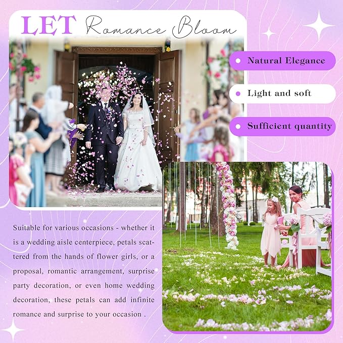 2500 PCS Purple and White Hydrangea Petals 100% Natural Real Flower Petals - Image 7