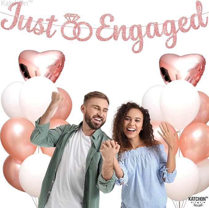 KatchOn Glitter Rose Gold Engagement Banner - Image 7