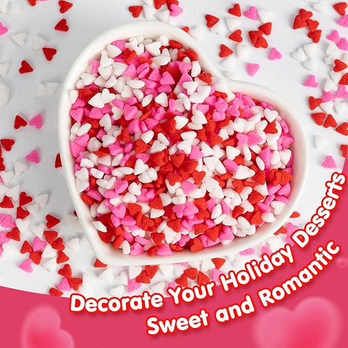 Edible Heart Sprinkles for Cake Decorating, Miniature Sugar Sprinkle for Baking - Image 3