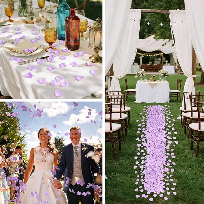 1000 Pcs Light Purple Rose Petals Artificial Silk Flower Petals Romantic - Image 3