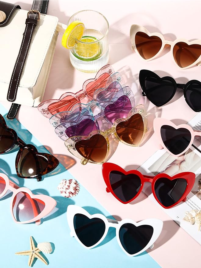 Flutesan 12 Pack Bachelorette Sunglasses Bride Bridesmaid Heart Shaped - Image 3