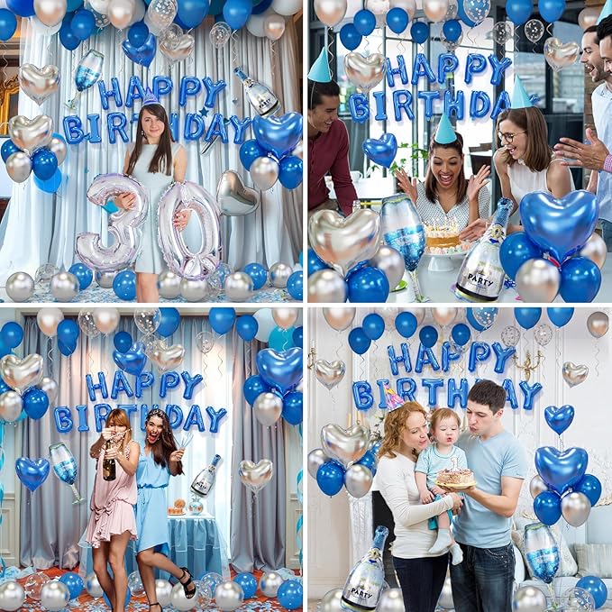 Blue Happy Birthday Decorations - Image 4