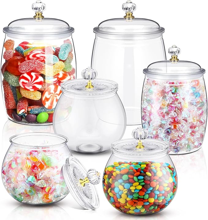 Nuogo 6 Pcs Plastic Candy and Cookie Jar by Nuogo