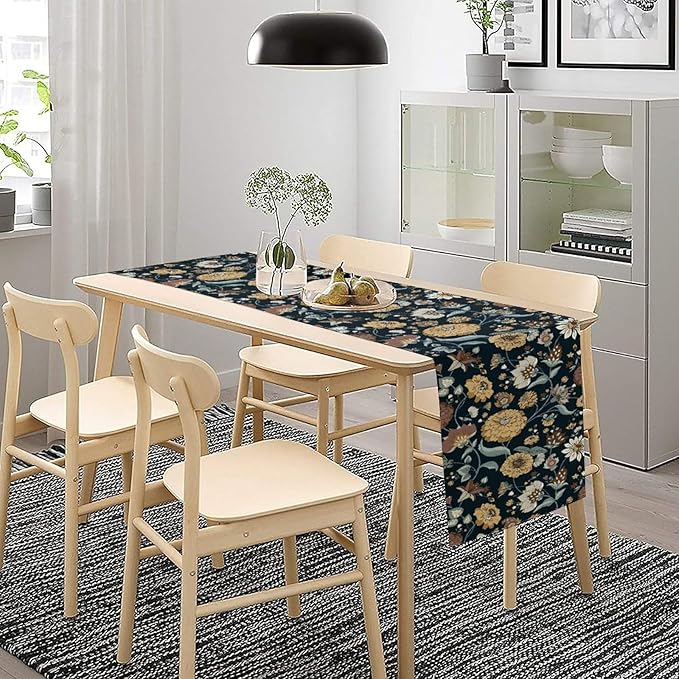 Boho Floral Table Runner Bohemian Floral Vintage Home Kitchen Dining Table - Image 4