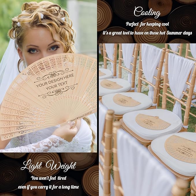 20 PCS Custom Fans Personalized Folding Fans - Image 5