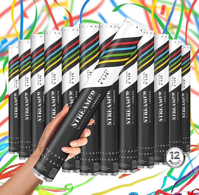 Confetti Cannon 16" XLarge Party Poppers Confetti Shooters, Biodegradable by JAPJA