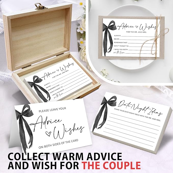 50 Pcs Advice and Wishes for the Mr and Mrs Cards in Box - Image 3