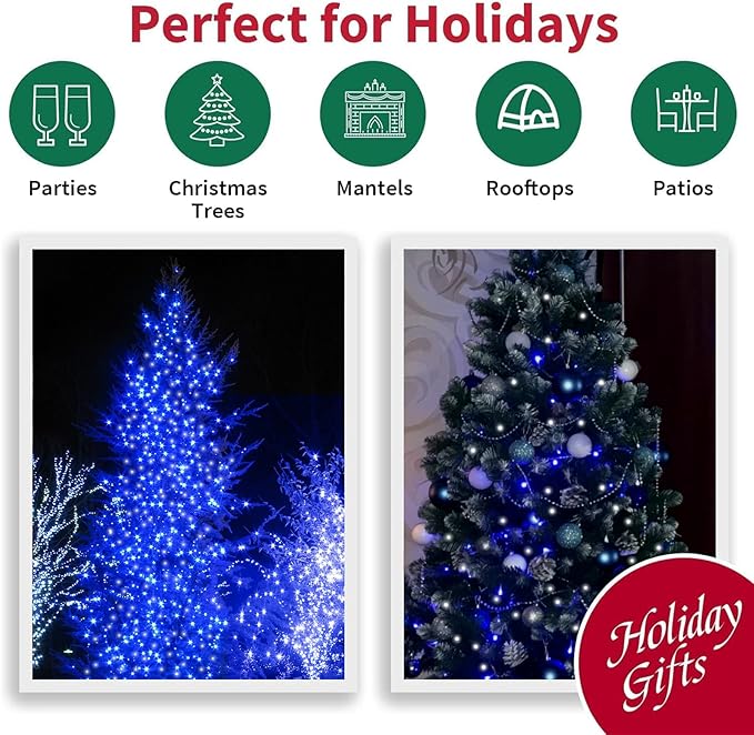 LAMPHOME 33ft Christmas Decorative Mini Lights, 100 LED Transparent Wire Fairy - Image 7