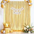 Gold Backdrop Curtains for Birthday Party: 4.8ftx8ft Sequin Background Baby by MoKoHouse