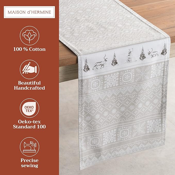 Maison d' Hermine Table Runner 100% Cotton Double Layer Table Runners 72 inches - Image 2