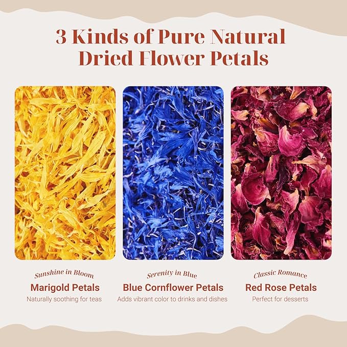 CCnature Edible Flowers Petal Blend 1oz | All natural | No Additives | Non GMO - Image 2