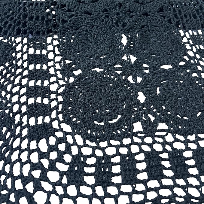 Phantomon Lace Table Runner Rectangular Table Cover Cloth Handmade Crochet - Image 5