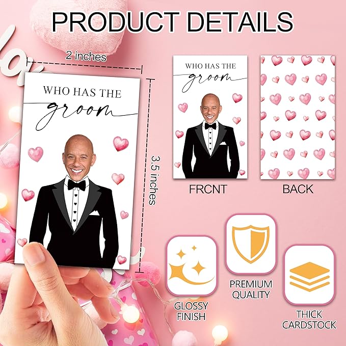 Who Has The Groom Birdal Shower Scratch Off Games, 3.5"x 2.1" Bachelorette - Image 2