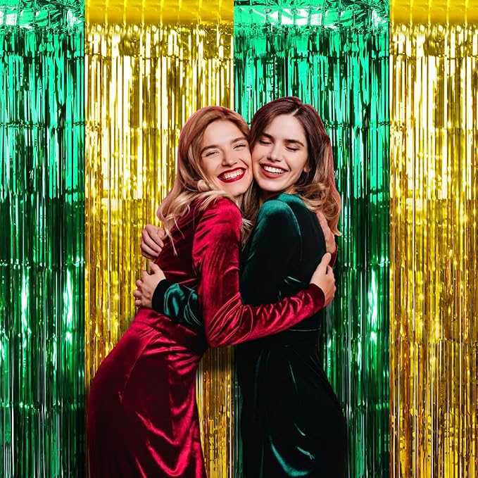 3Pack 3.3Ft x 6.6Ft Graduation Foil Fringe Curtain Backdrop Decorations - Image 2