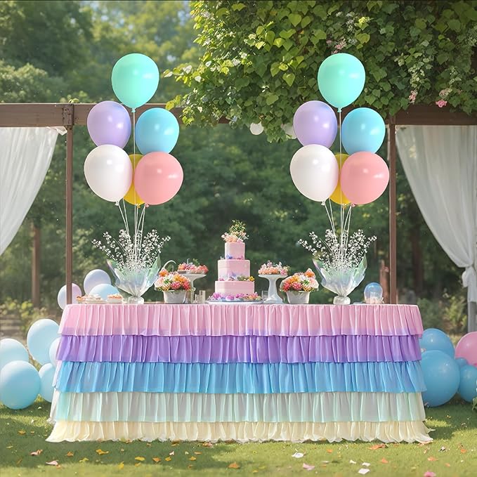 2 Set Pastel Rainbow Balloon Table Centerpieces - Image 5
