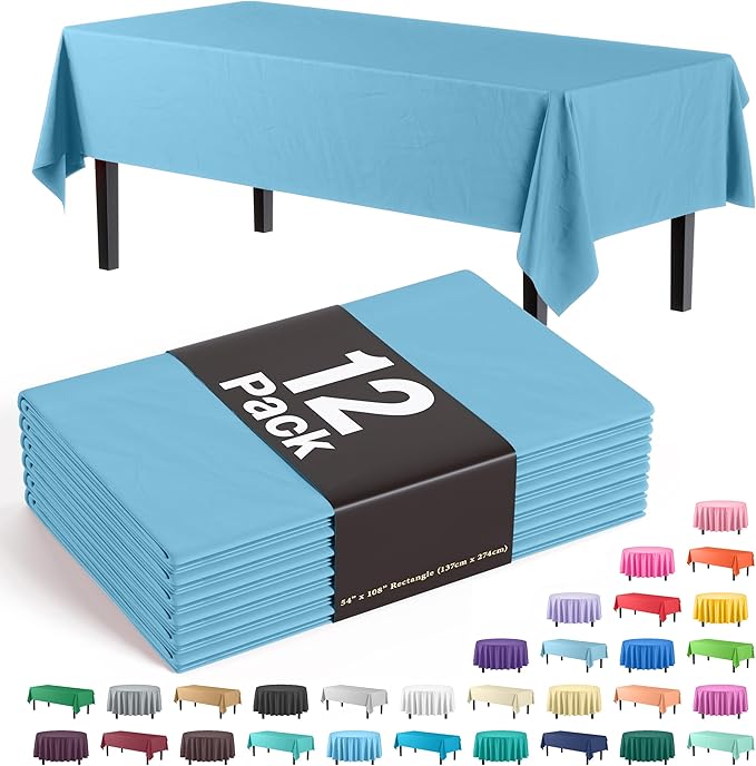 Exquisite *Premium* Sky Blue Table Cover 12 Pack by Exquisite