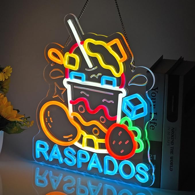 CNBEYOUNG Raspados Neon Sign, Neon Lights Hanging Wall Art Decoration - Image 7
