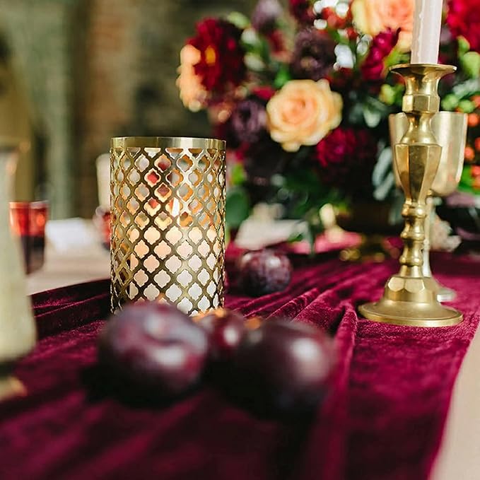 Velvet Table Runner, 5 Pack Luxurious Wedding Reception Decorations Soft Velvet - Image 4