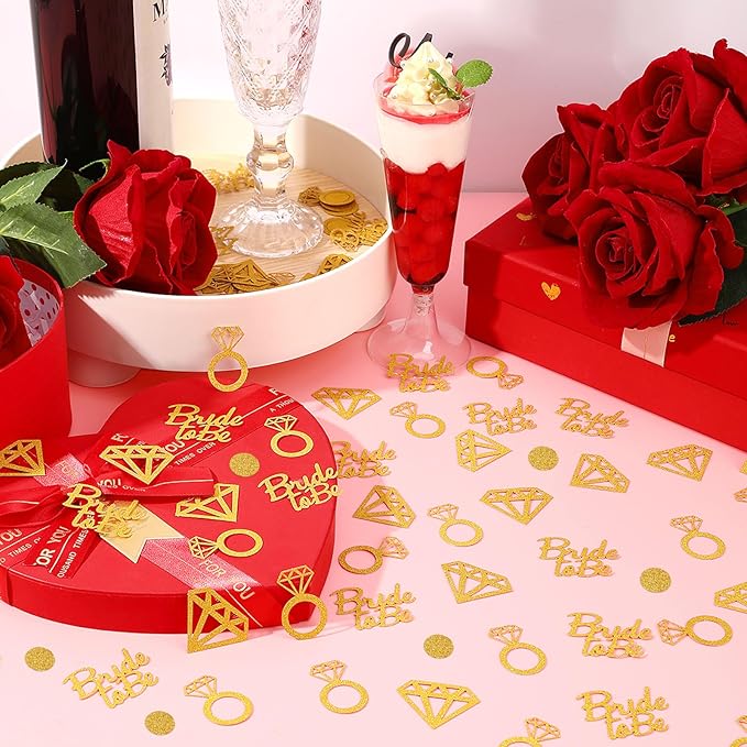 MARFOREVER Gold Wedding Confetti Bridal Shower Decorations Bride to Be Confetti - Image 4