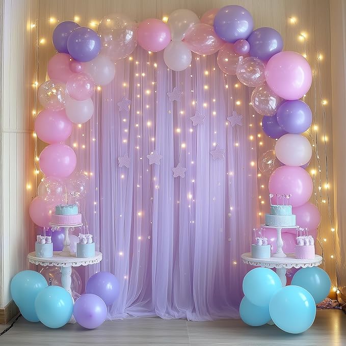 Fomcet Lavender Tulle Backdrop Curtains - Image 8