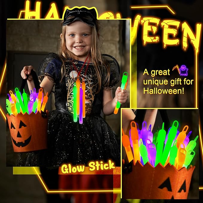 Lewtemi 4" or 6" 100 Pack Bright Glow Sticks Bulk, Glow in The Dark Party - Image 5