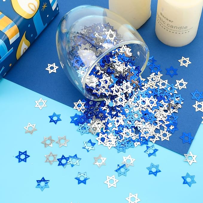 MARFOREVER Star of David Glitter Confetti, Hanukkah Confetti Table Decorations - Image 4
