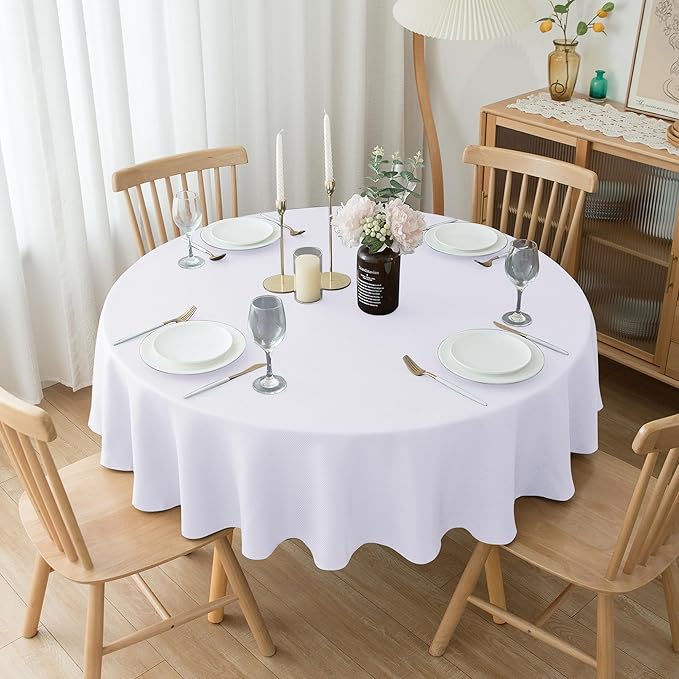 Biscaynebay Textured Fabric Round Tablecloths 60 Inches - Image 6