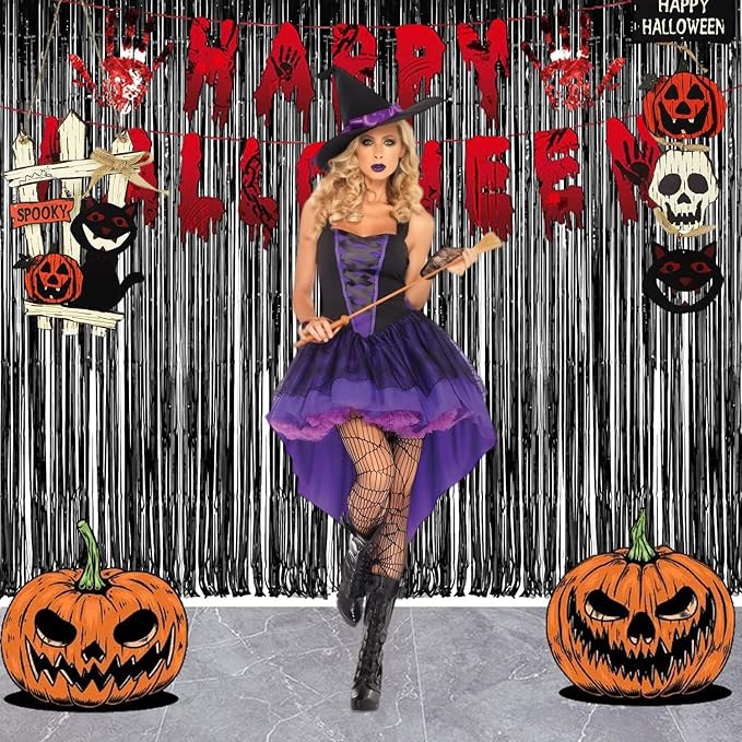 Foil Fringe Curtain Halloweens Party Decorations - Image 3