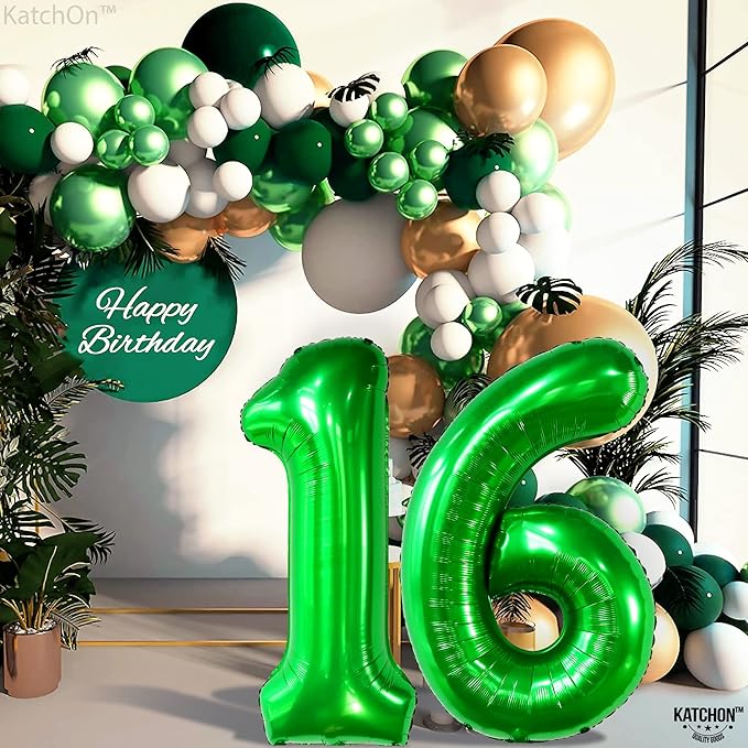 KatchOn, Dark Green 16 Balloons Number - Image 9