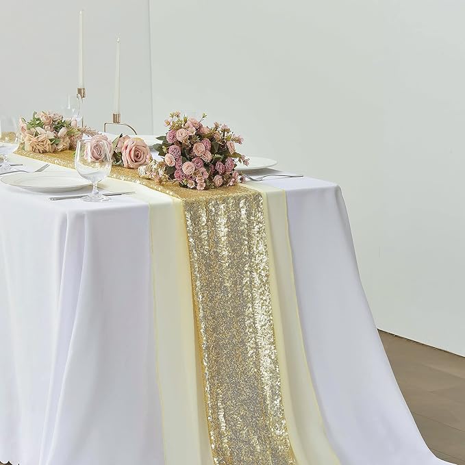5 Pack 10Ft Light Yellow Chiffon Table Runner Sheer 29x120 Inch - Image 7