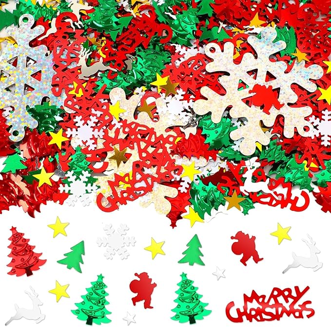 MARFOREVER Christmas Glitter Confetti, Merry Christmas Table Decorations by MARFOREVER