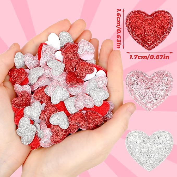 MARFOREVER Valentine's Day Felt Confetti, Glitter Heart Decorations, Foam Hearts - Image 6