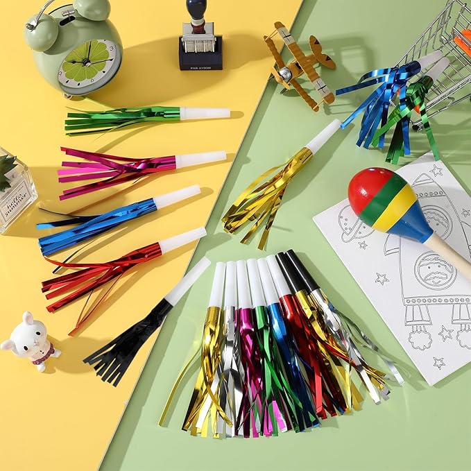 Party Blowers Metallic Fringed Noise Makers, - Image 6