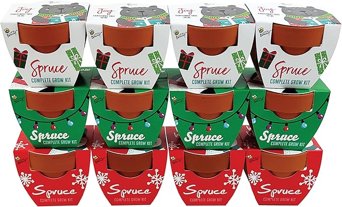 BUZZY Seeds Kids Holiday Mini Spruce Kit, Penguin and Snowman Designs, - Image 2