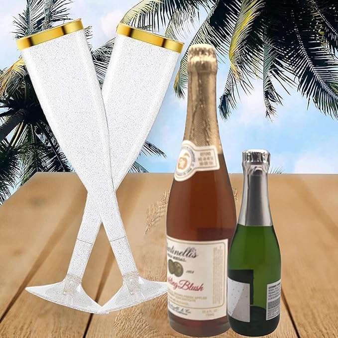 Oojami 90 Plastic 6.5 oz Disposable Champagne Flutes Ideal - Image 7