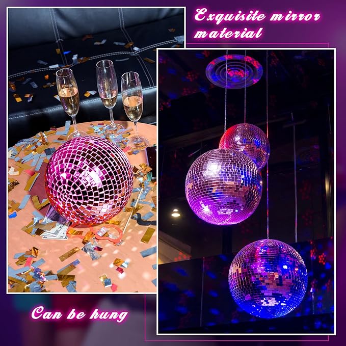 WILLBOND 12 Pack Disco Ball Mirror Ball - Image 4