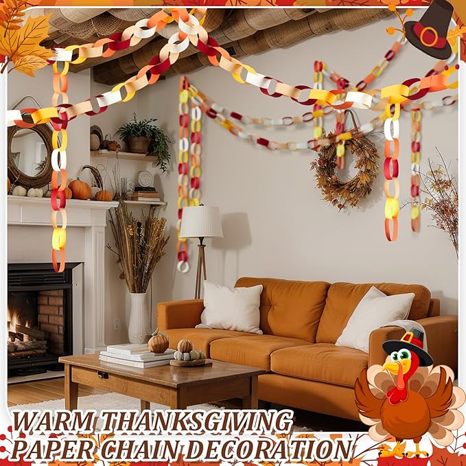 Lincia 600 Sheet Halloween Paper Chain Garland, Construction DIY Crafts Chain - Image 2