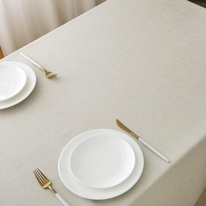NLMUVW Square Linen Tablecloth 54 Inch Linen Textured Table Cloth Water - Image 2