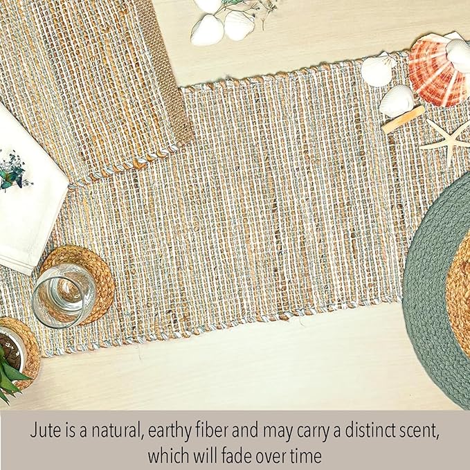 Chardin home Natural Jute Table Runner 13x90 Inch – Vintage Boho Rustic Table - Image 2