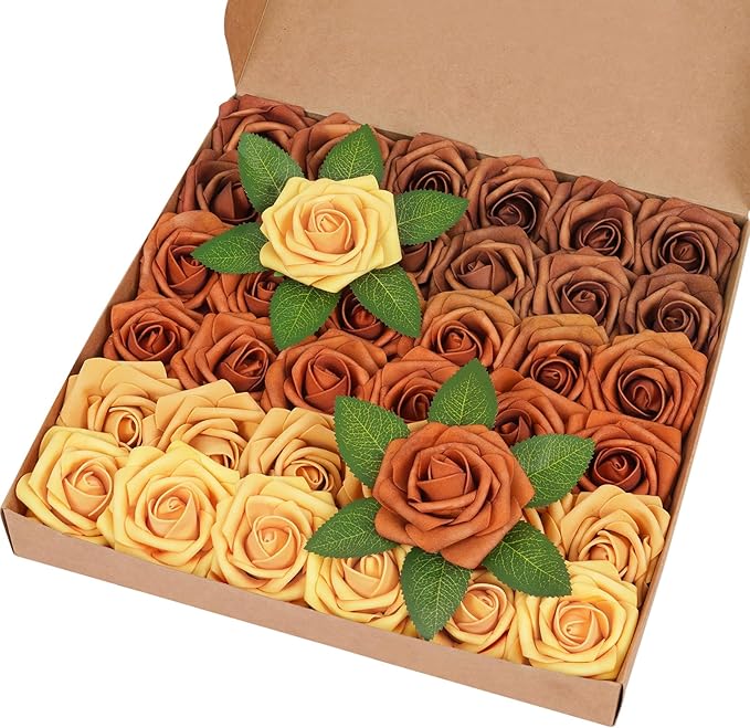 BLEUM CADE 36Pcs Artificial Flowers Fake Roses by BLEUMCADE