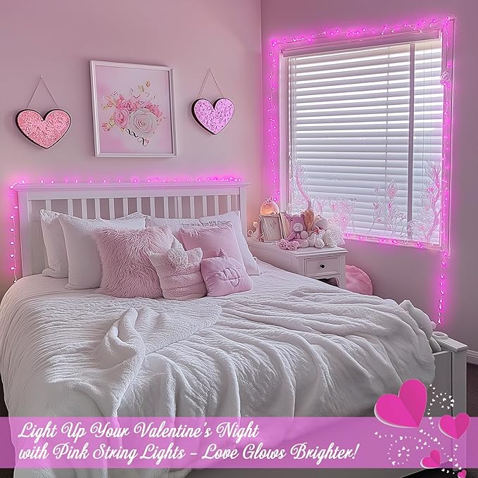 JMEXSUSS 500 LED Pink Room Lights, 8 Modes 163ft Waterproof Pink Christmas - Image 5
