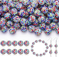 105pcs 10mm Rhinestone Beads for Jewelry Making, Sparkle Crystal Clay Christmas by TINKRSTUFF