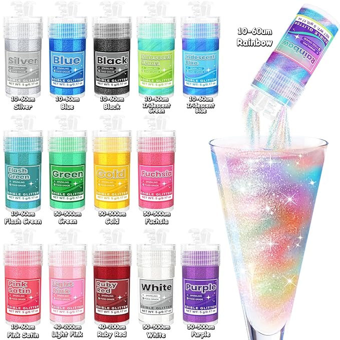 Edible Glitter - 15 Popular Colors Edible Glitter - Image 2
