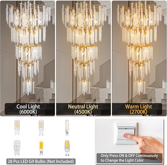 YUYI Upgraded 118'' Long Crystal Chandelier - Image 6