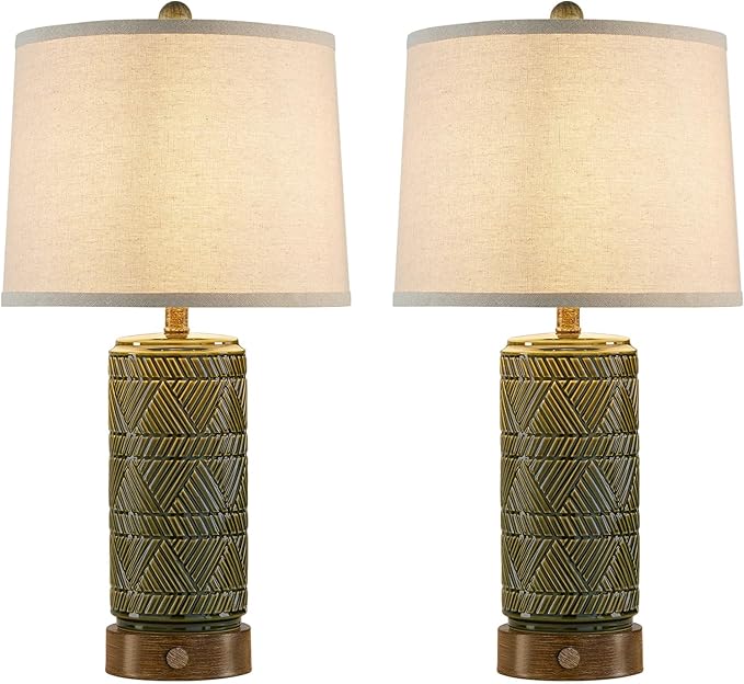 RORIA Set of 2 Retro Touch Table Lamps - Image 8