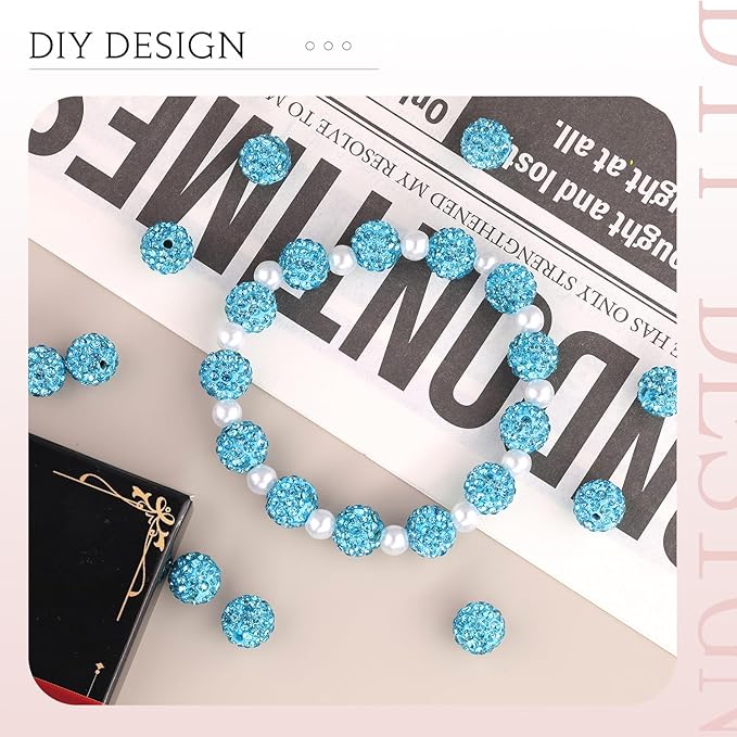200pcs 10mm Aquamarine Rhinestone Beads - Image 4
